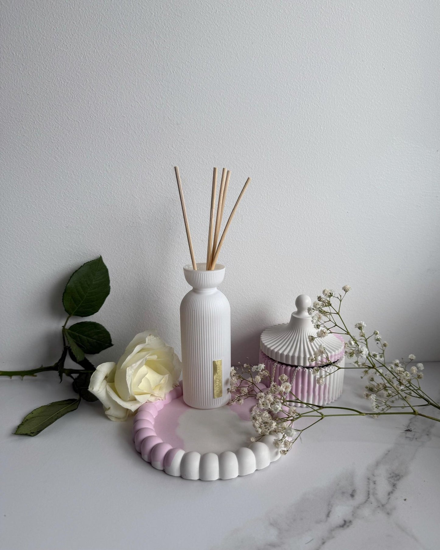 Handmade Concrete Sarenity Set – Perfect for Jewelry, Candles, Coffee, Cosmetics, and Perfumes - Dustivy