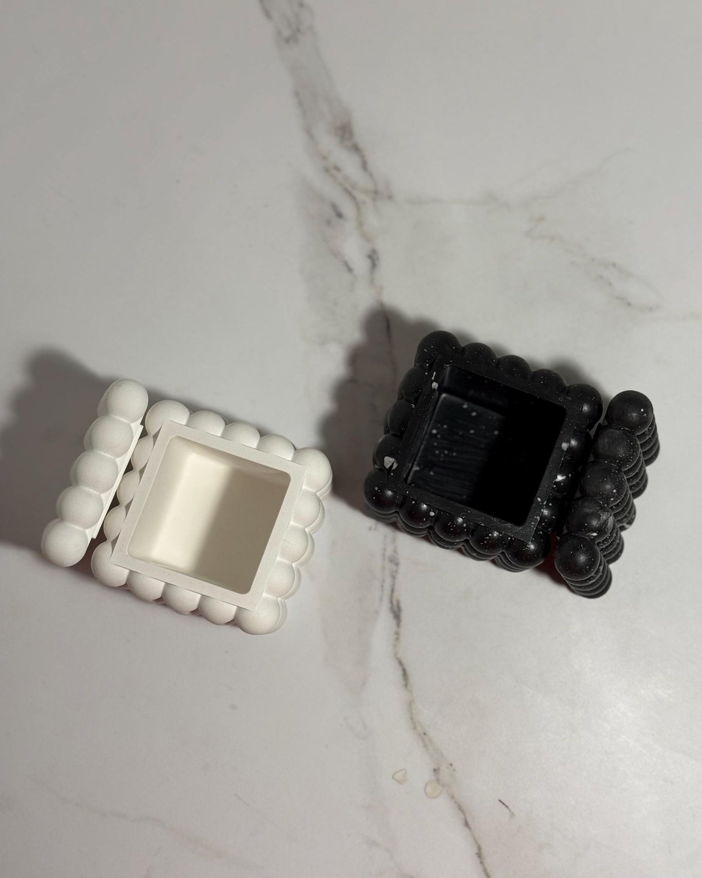 Handmade Concrete Square Bubble - Candle, Jewelry and Accessories Holder - Dustivy