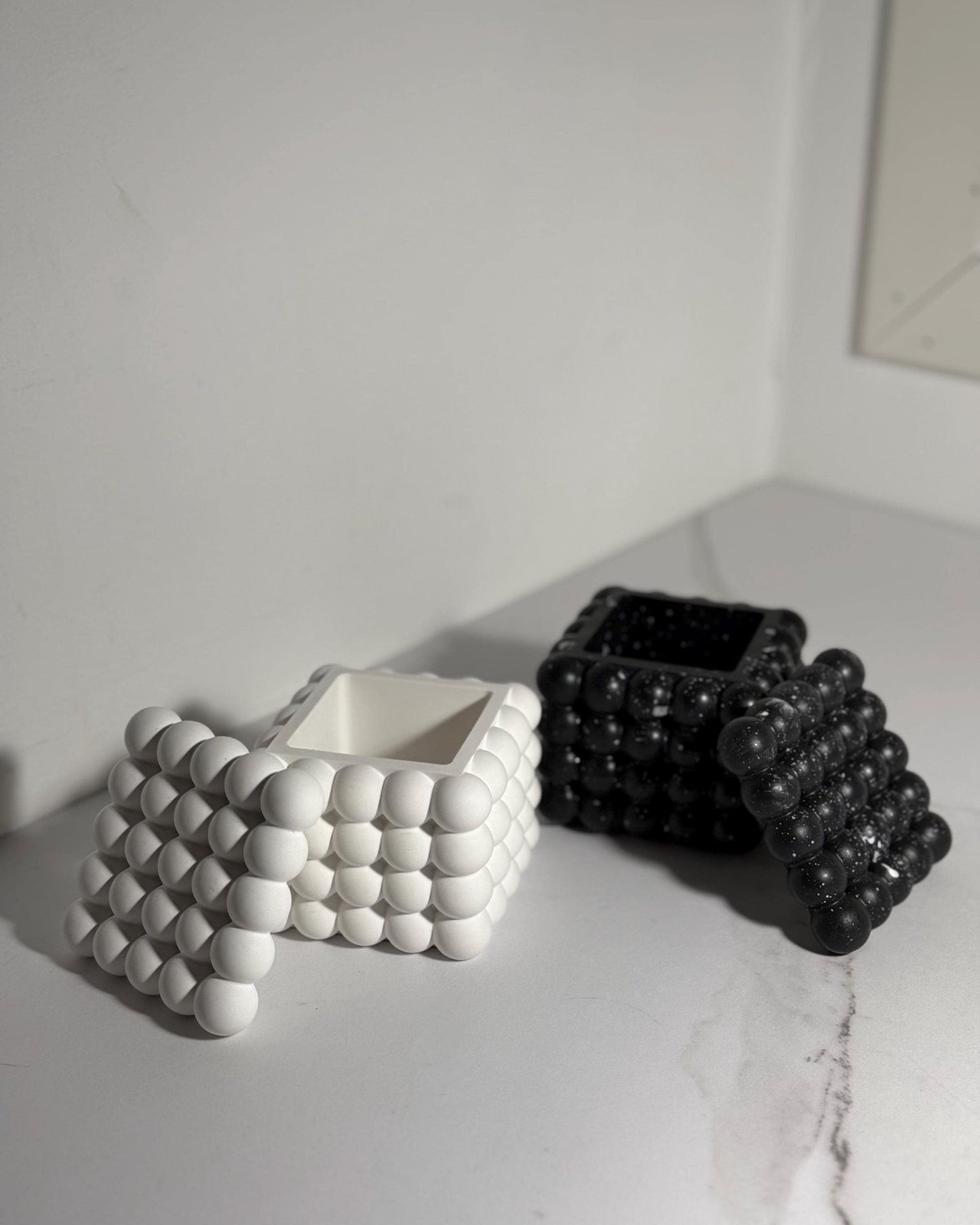 Handmade Concrete Square Bubble - Candle, Jewelry and Accessories Holder - Dustivy